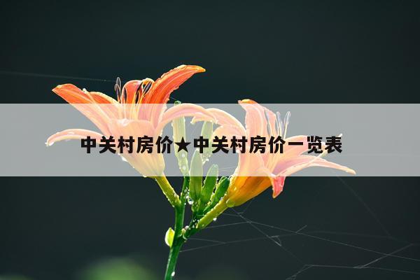 中关村房价★中关村房价一览表