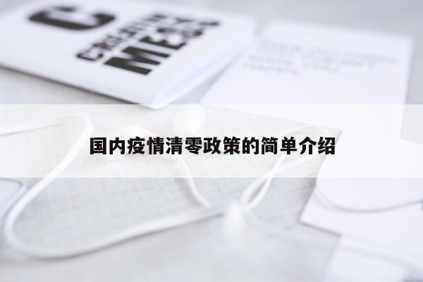 国内疫情清零政策的简单介绍