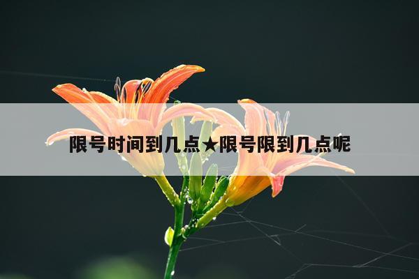 限号时间到几点★限号限到几点呢