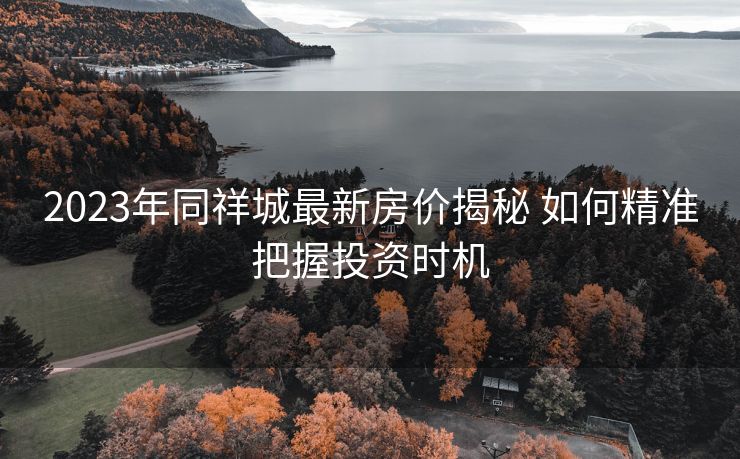 2023年同祥城最新房价揭秘 如何精准把握投资时机