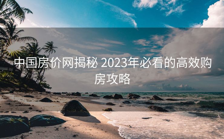 中国房价网揭秘 2023年必看的高效购房攻略