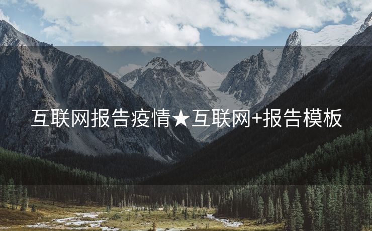 互联网报告疫情★互联网+报告模板